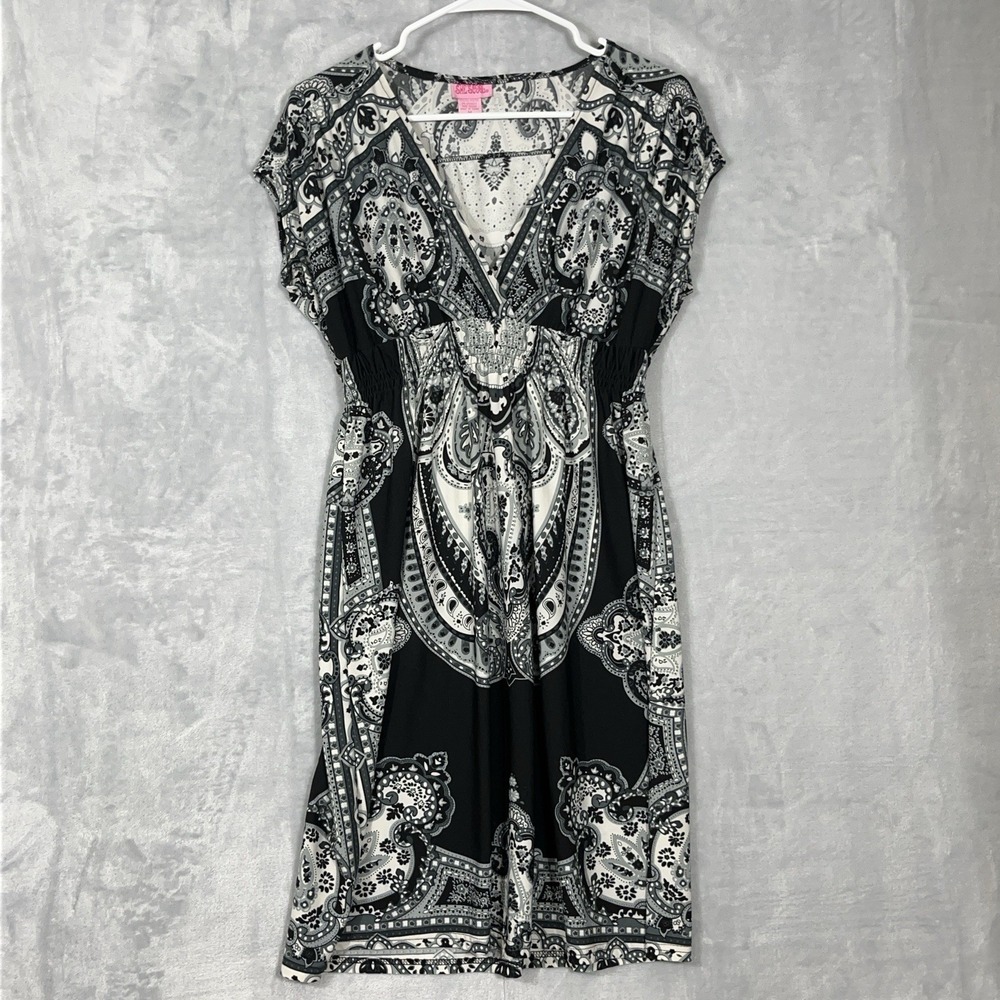 Vintage Dress Womens Medium Dark Fairycore Paisley Y2K Maxi Shes‎ Cool Whimsical